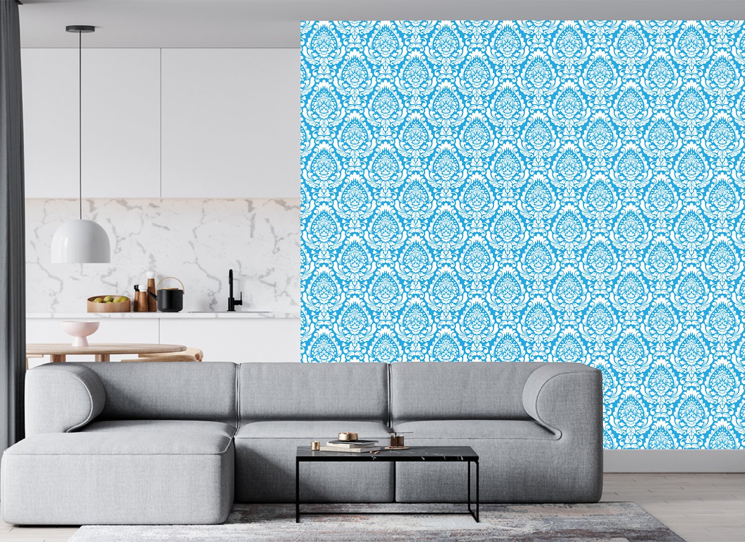 3d Decorative Abstract Blue wallpaper decorative masterpiece for home decor